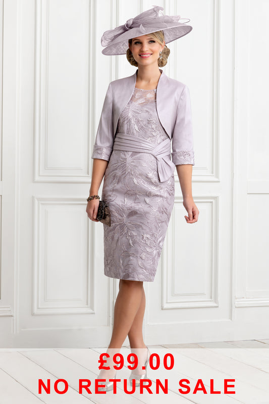 Ispirato Embroidered Dress with Bolero Antique Thistle ISH907-94