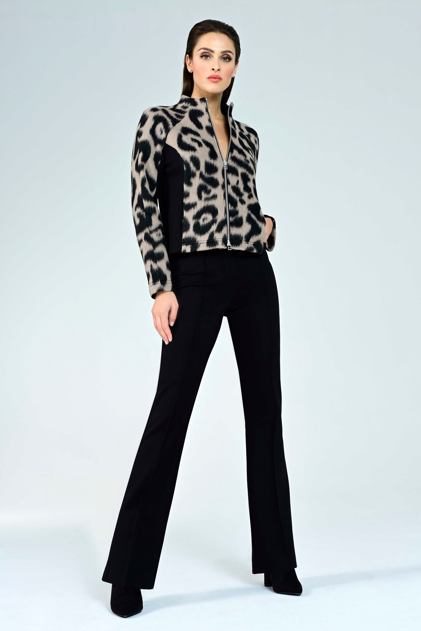 I'cona Animal Print Zip Jacket 67291-60244-15