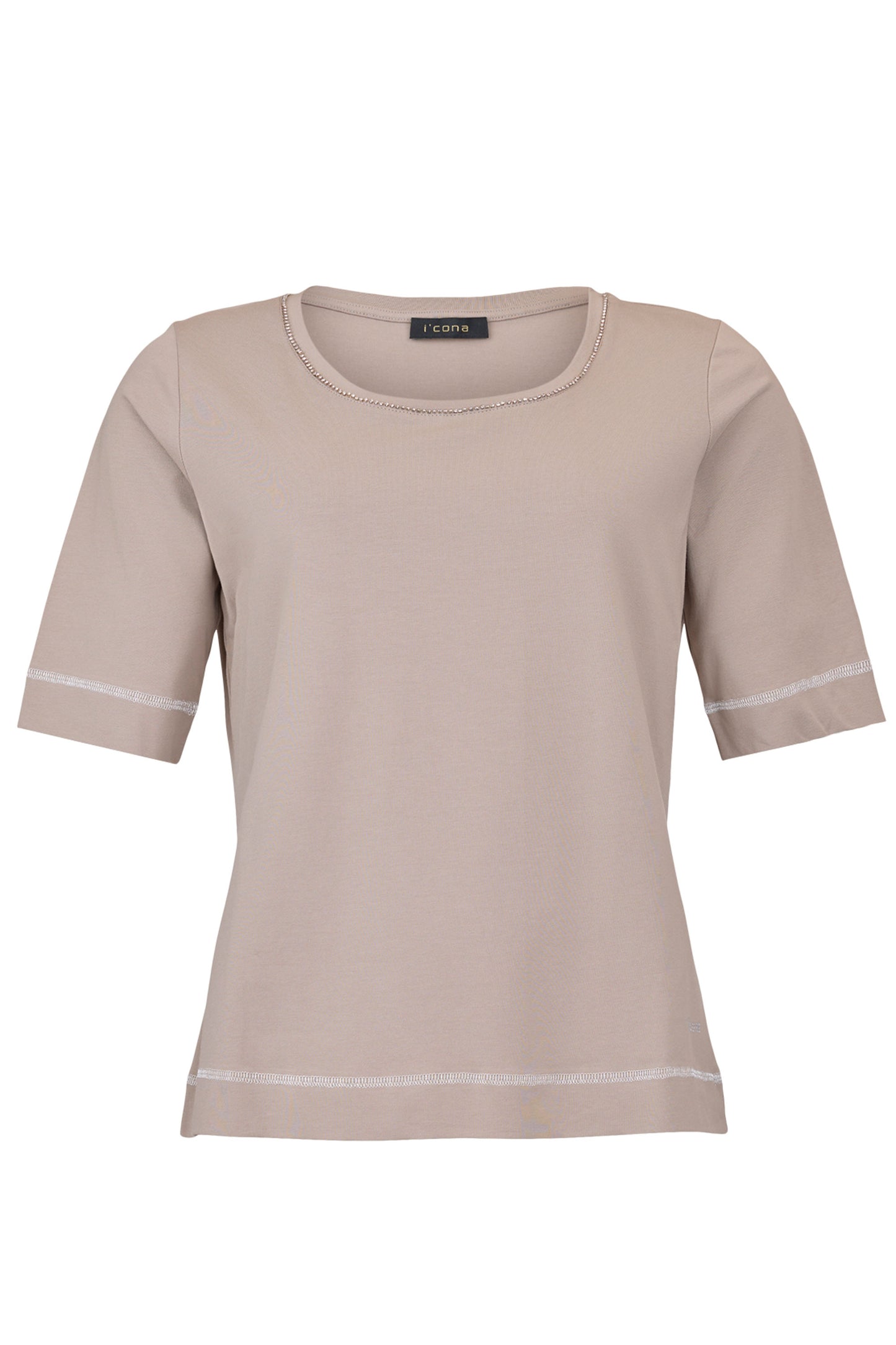 I'cona Trim Detailed T-shirt Light Taupe 64390-60290-151