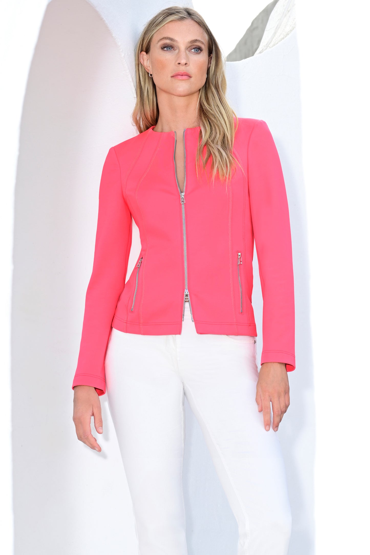 I'cona Stitch Detail Zip Jacket Red 67317-60169-402