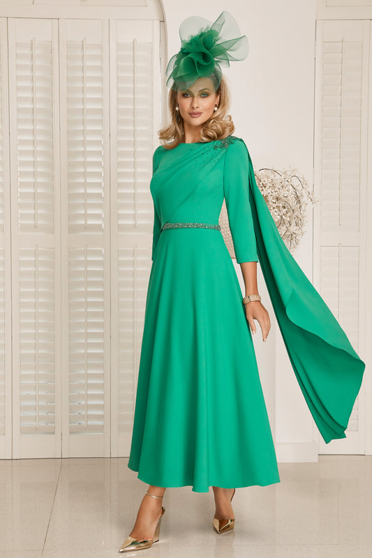 Invitations by Veni Drape Sleeve Detail Dress Shamrock 29880B