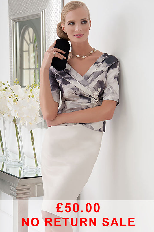 Ispirato Floral Print With Floral Embroidery Aliabaster IS822