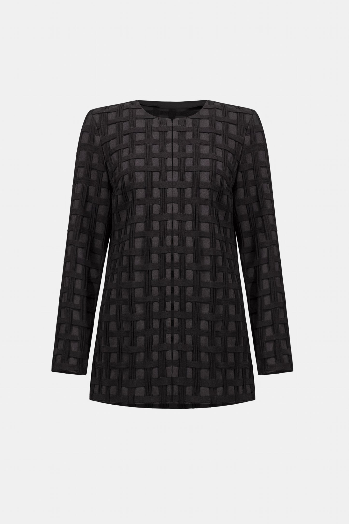 Joseph Ribkoff Textured Jacquard Collarless Jacket Black 263083