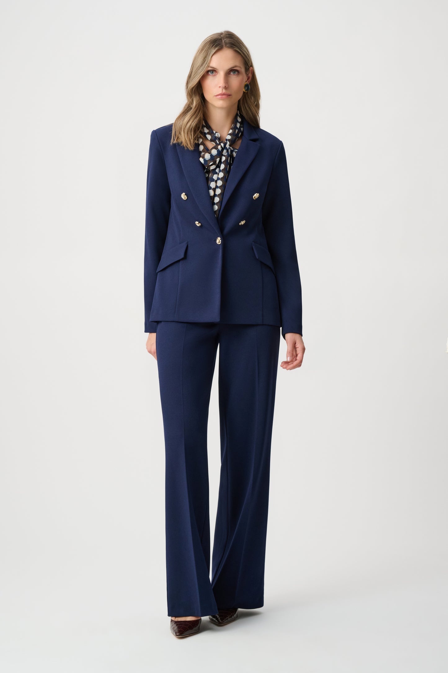 Joseph Ribkoff Scuba Crepe Fitted Blazer Indigo 263086