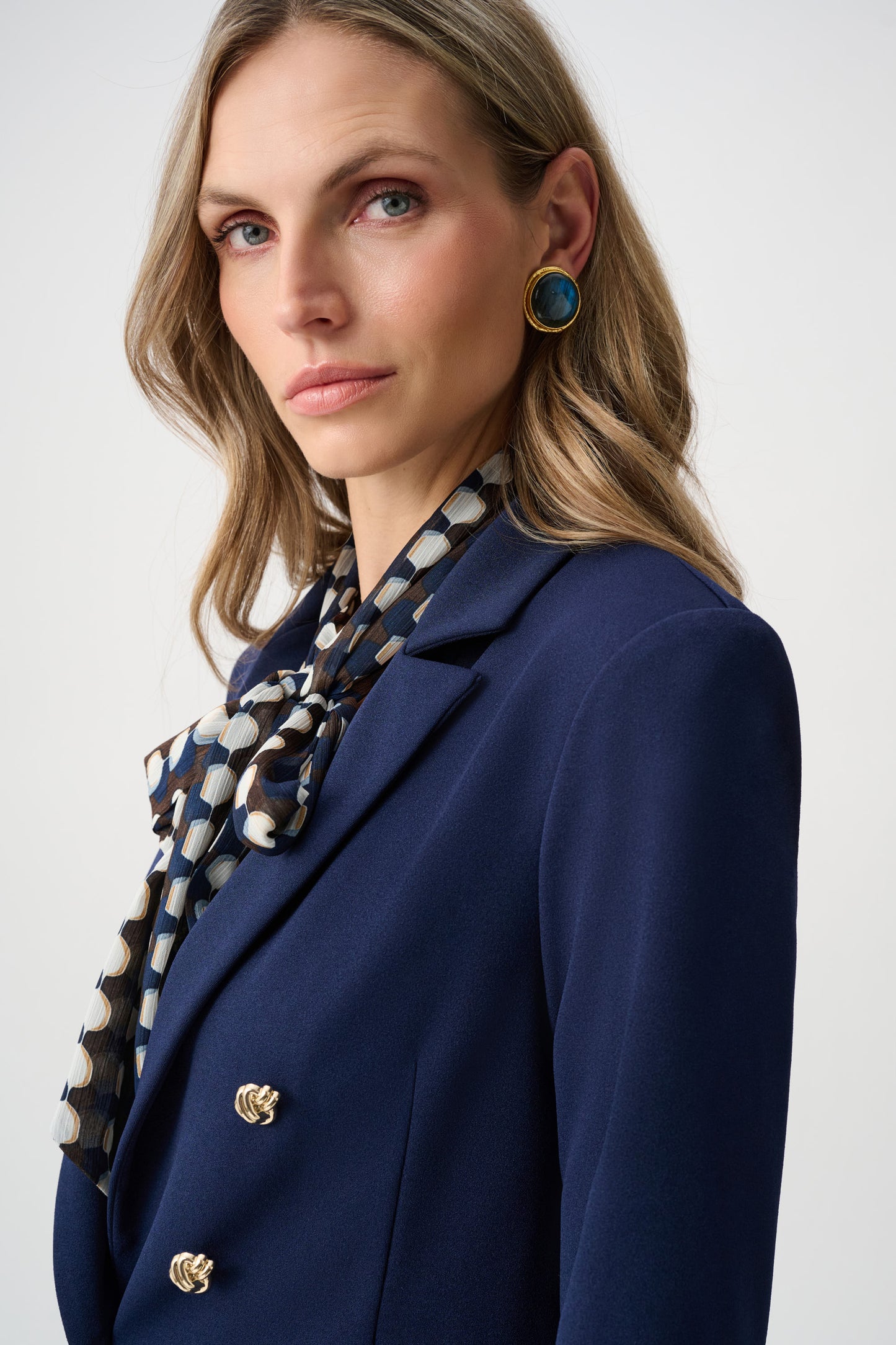 Joseph Ribkoff Scuba Crepe Fitted Blazer Indigo 263086