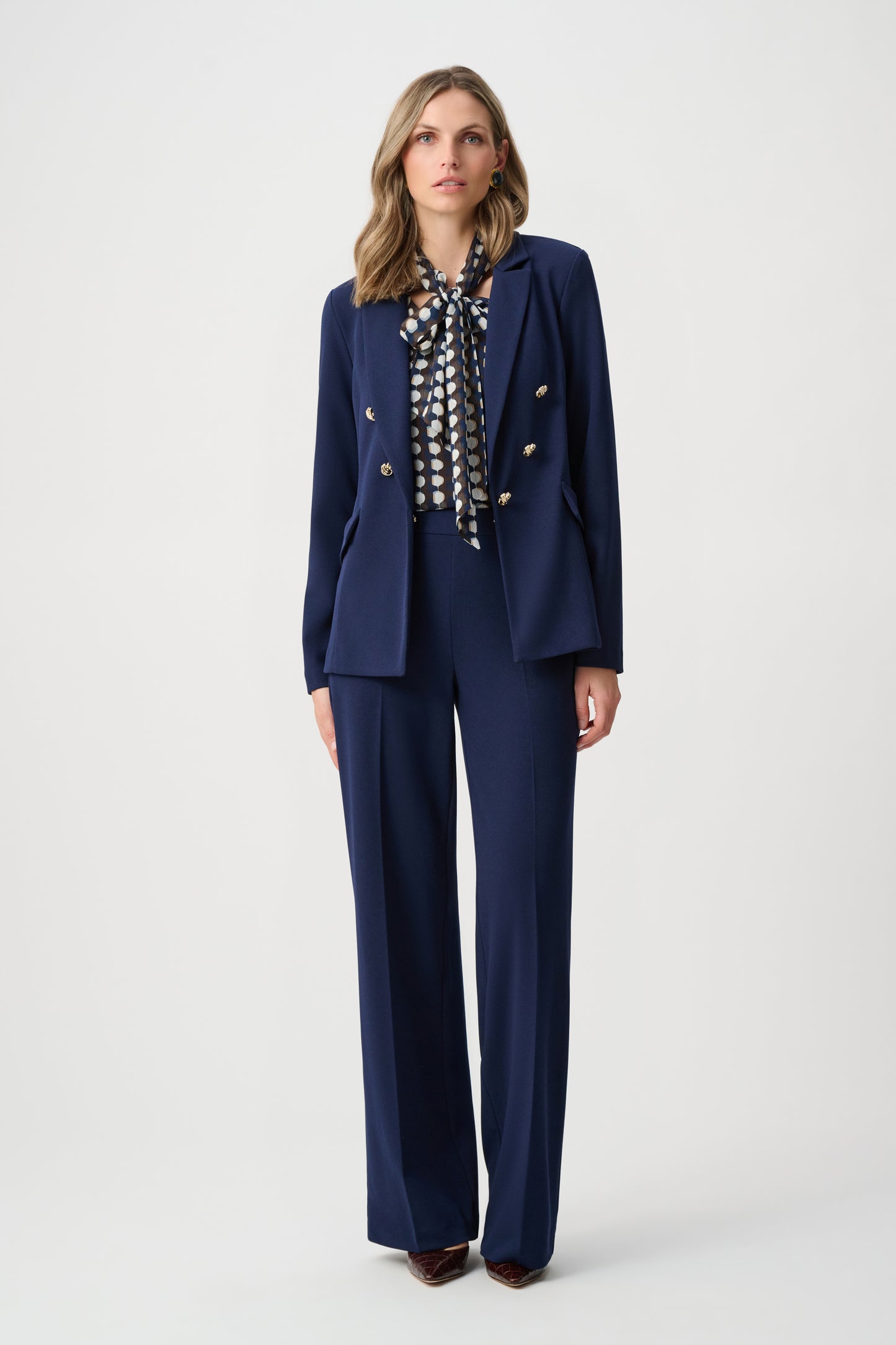 Joseph Ribkoff Scuba Crepe Wide Leg Pull-On Pants Indigo 263090