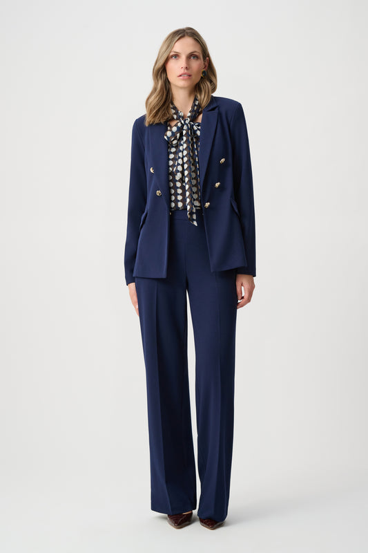 Joseph Ribkoff Scuba Crepe Wide Leg Pull-On Pants Indigo 263090