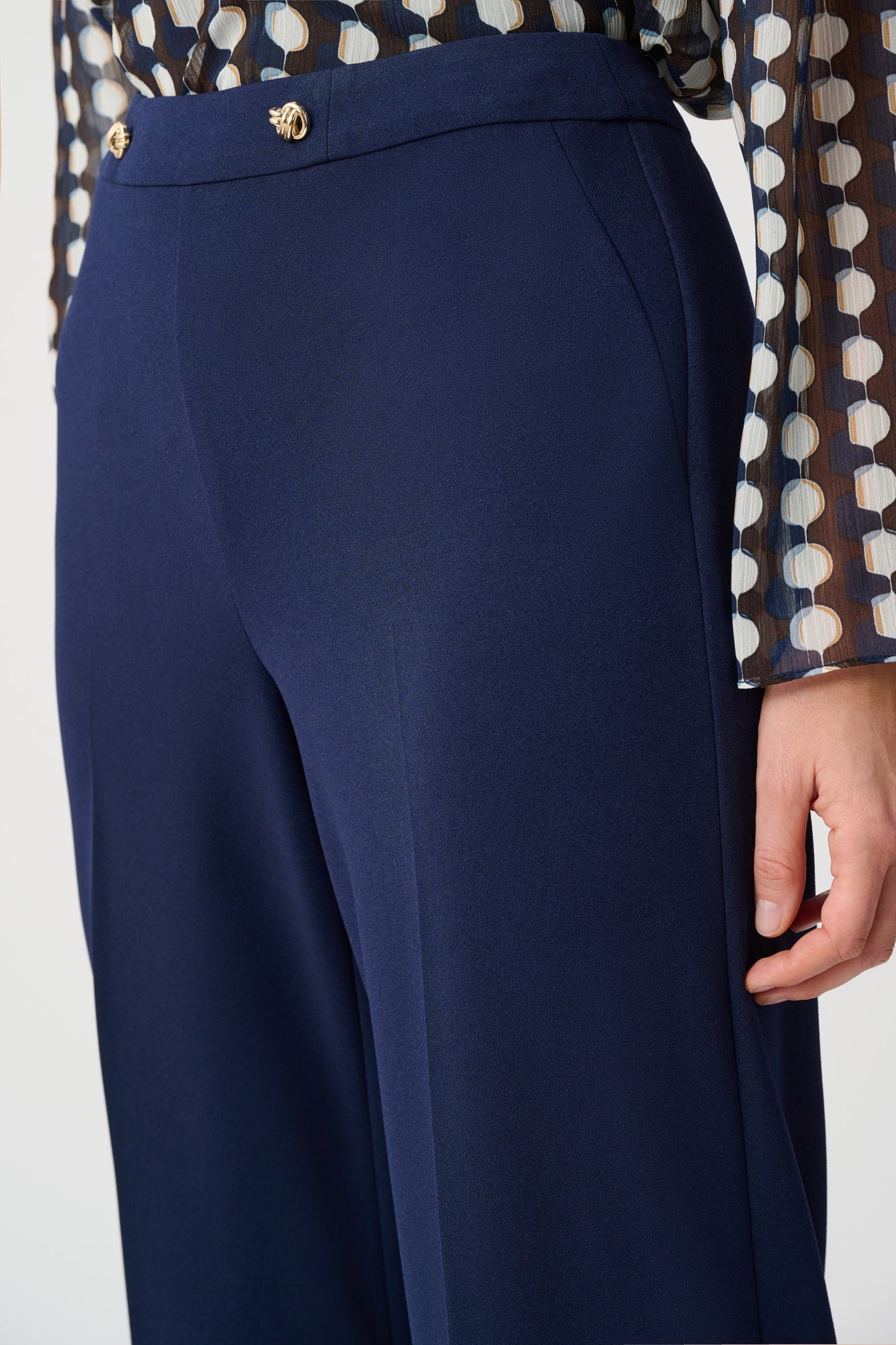 Joseph Ribkoff Scuba Crepe Wide Leg Pull-On Pants Indigo 263090