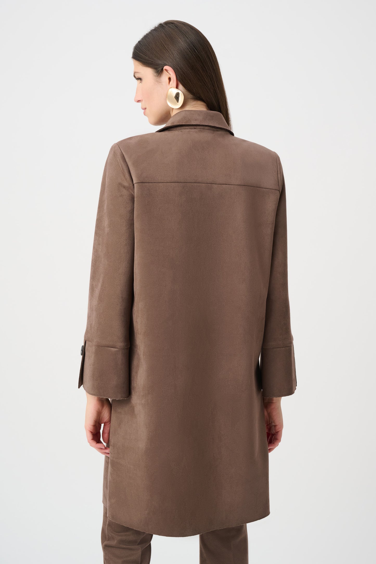 Joseph Ribkoff Scuba Suede Straight Coat Mink 263146