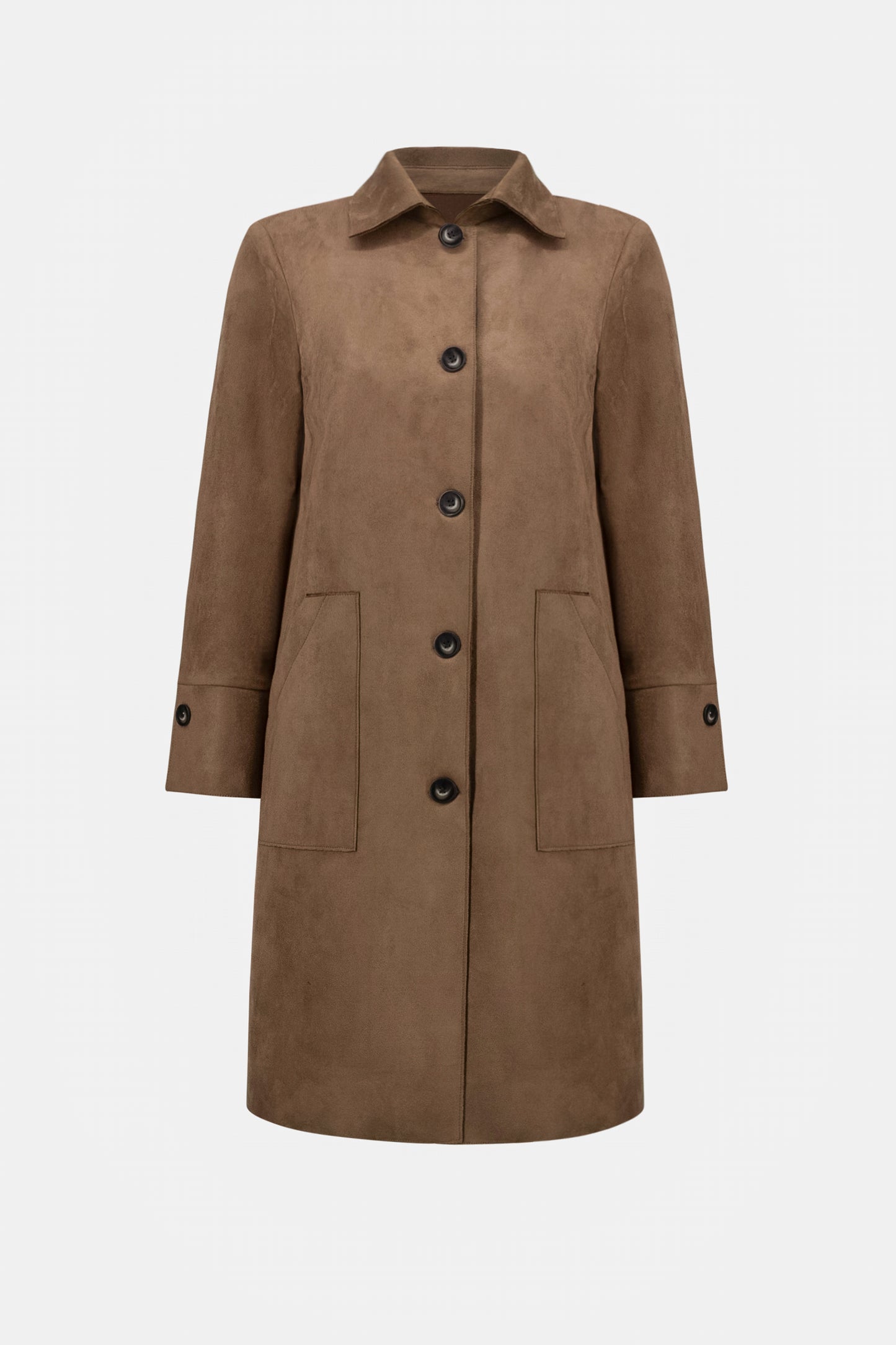 Joseph Ribkoff Scuba Suede Straight Coat Mink 263146
