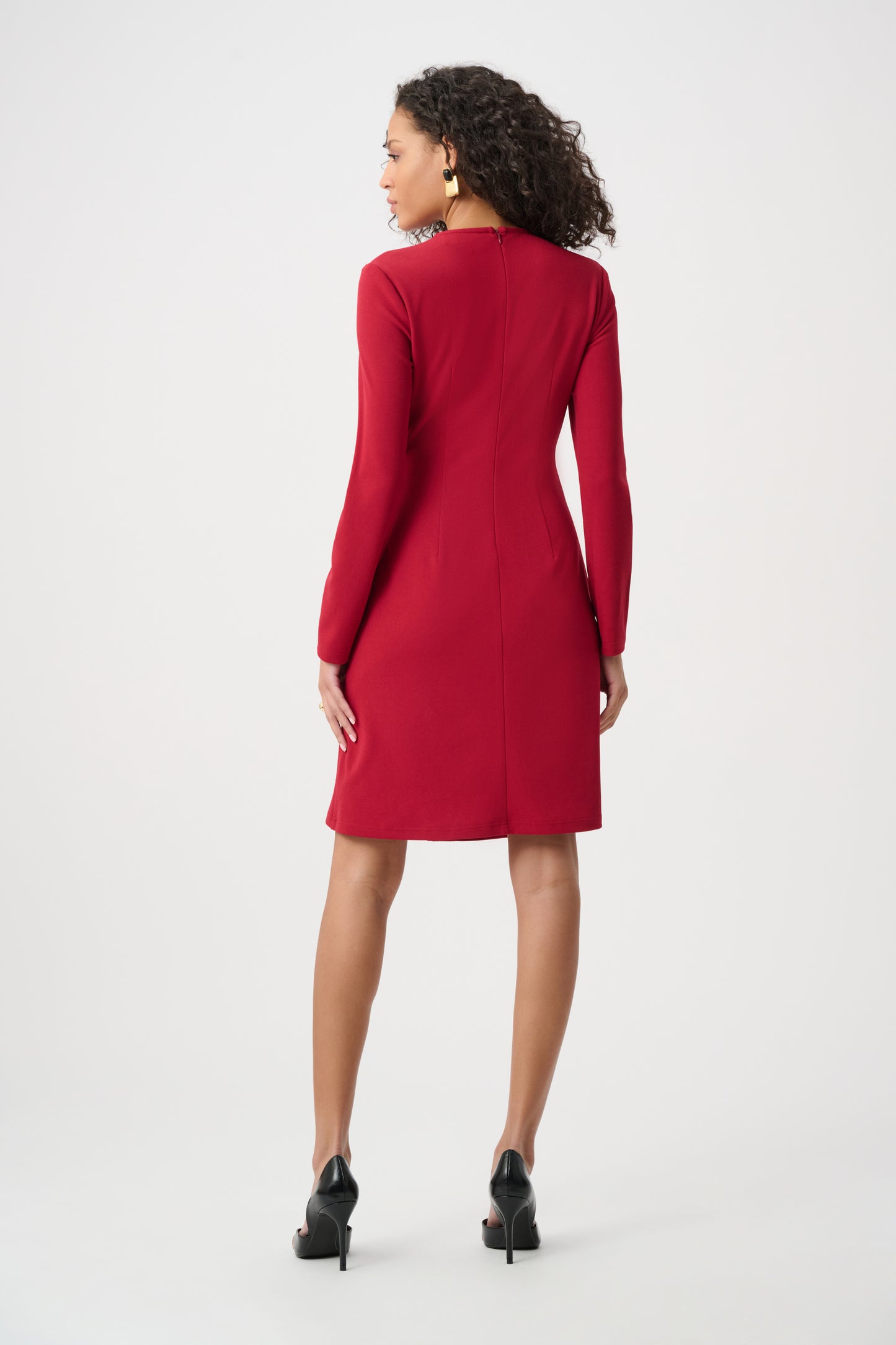 Joseph Ribkoff Scuba Crepe A-Line Wrap Dress Deep Cherry 263196
