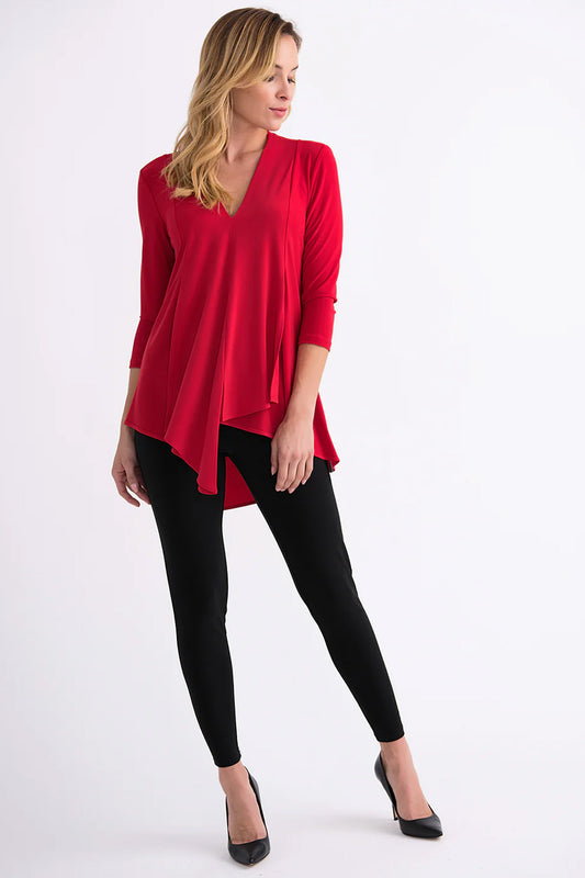 Joseph Ribkoff Asymmetric Tunic Radiant Red 161066-4209