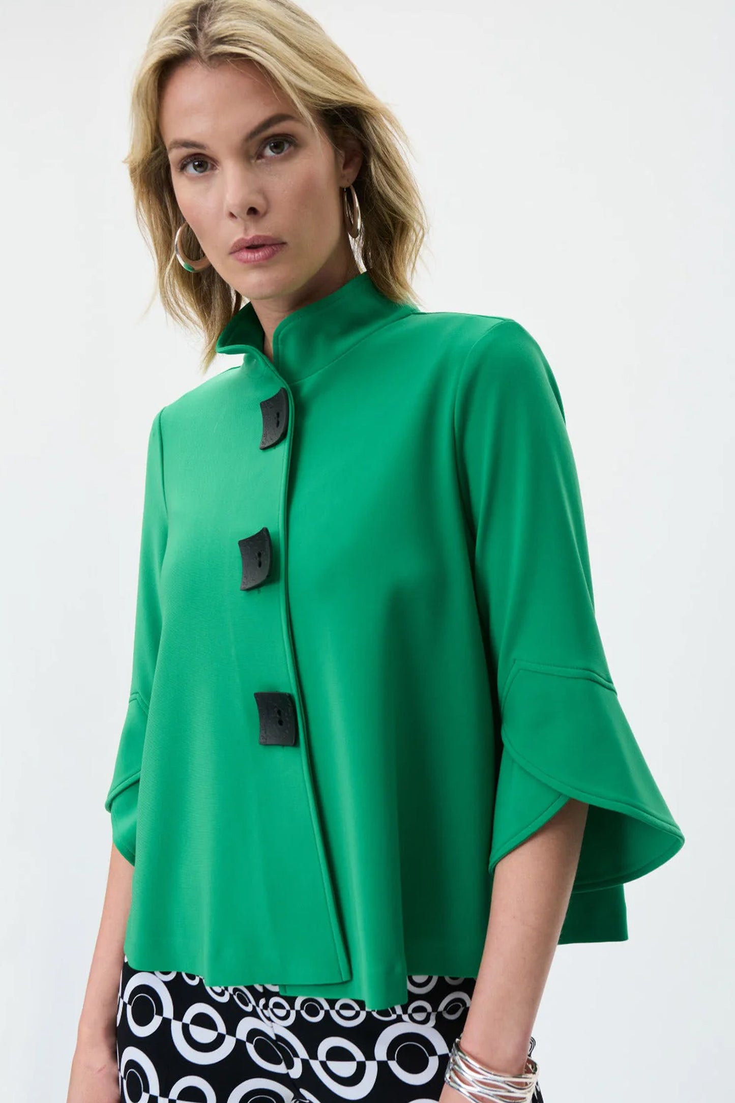 Joseph Ribkoff High Collar Button Jacket Foliage Green 193198S-3993