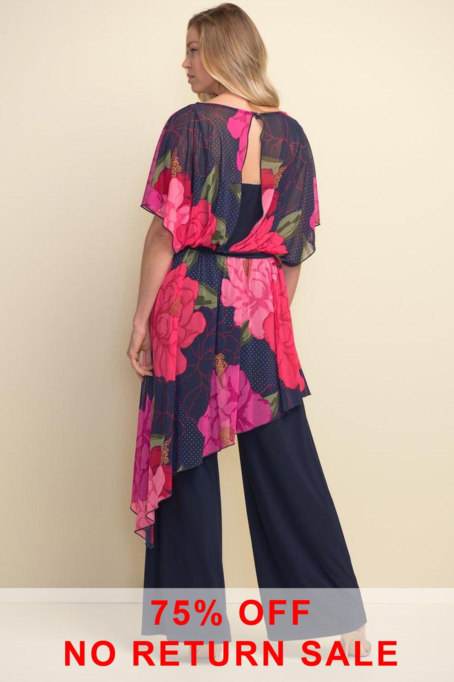 Joseph Ribkoff Floral Chiffon Overlay Jumpsuit Multi 211007