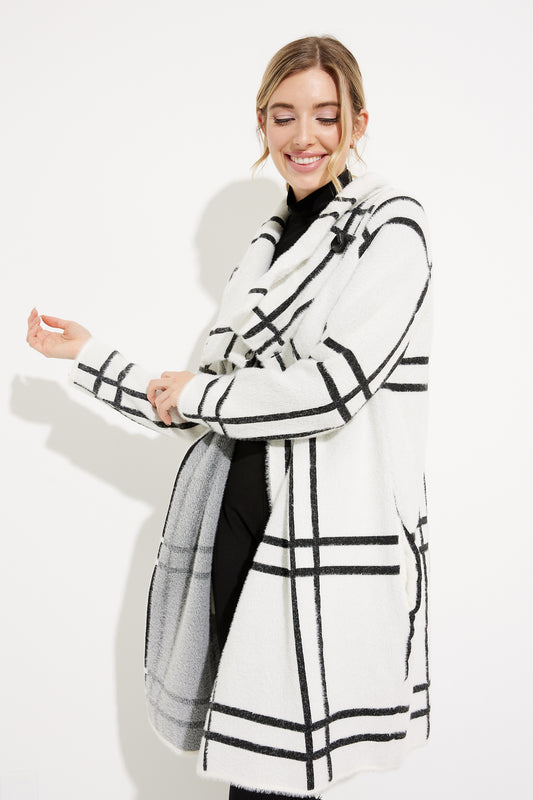 Joseph Ribkoff Overlap Collar Coat Vanilla/Black 233958-1846