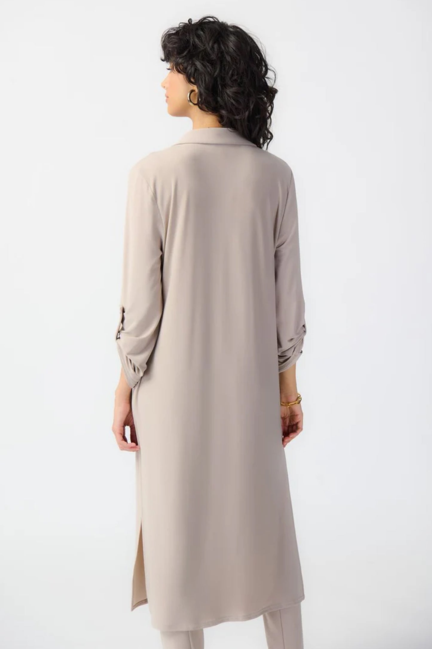 Joseph Ribkoff Silky Knit Duster Coat Dune 241100-3976