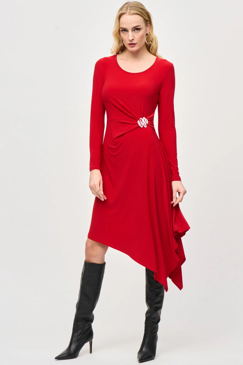 Joseph Ribkoff Scuba Crepe Sheath Dress Lipstick Red 221210-3250 main image 1