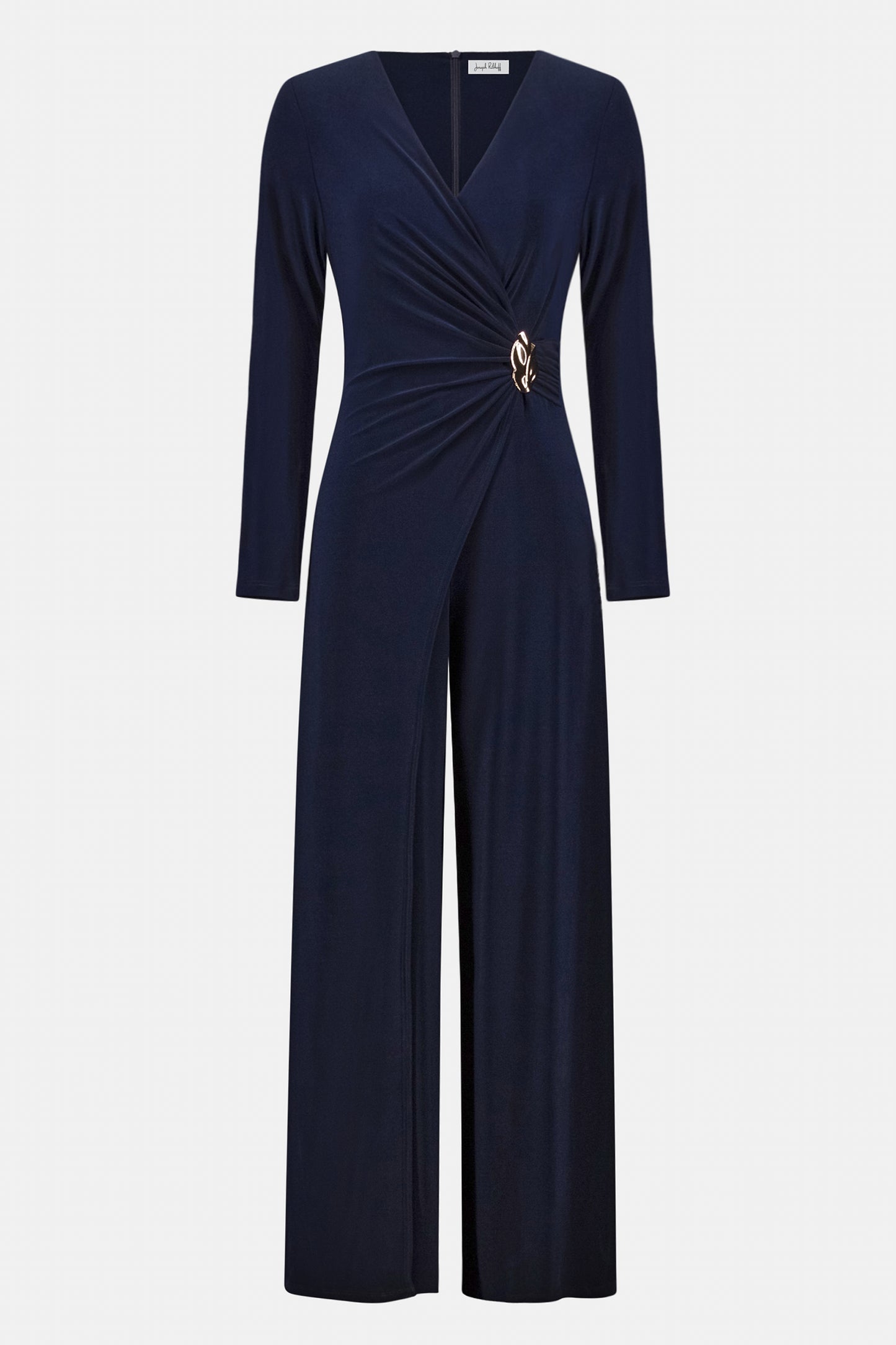 Joseph Ribkoff Silky Knit Wide Leg Wrap Jumpsuit Midnight Blue 263763