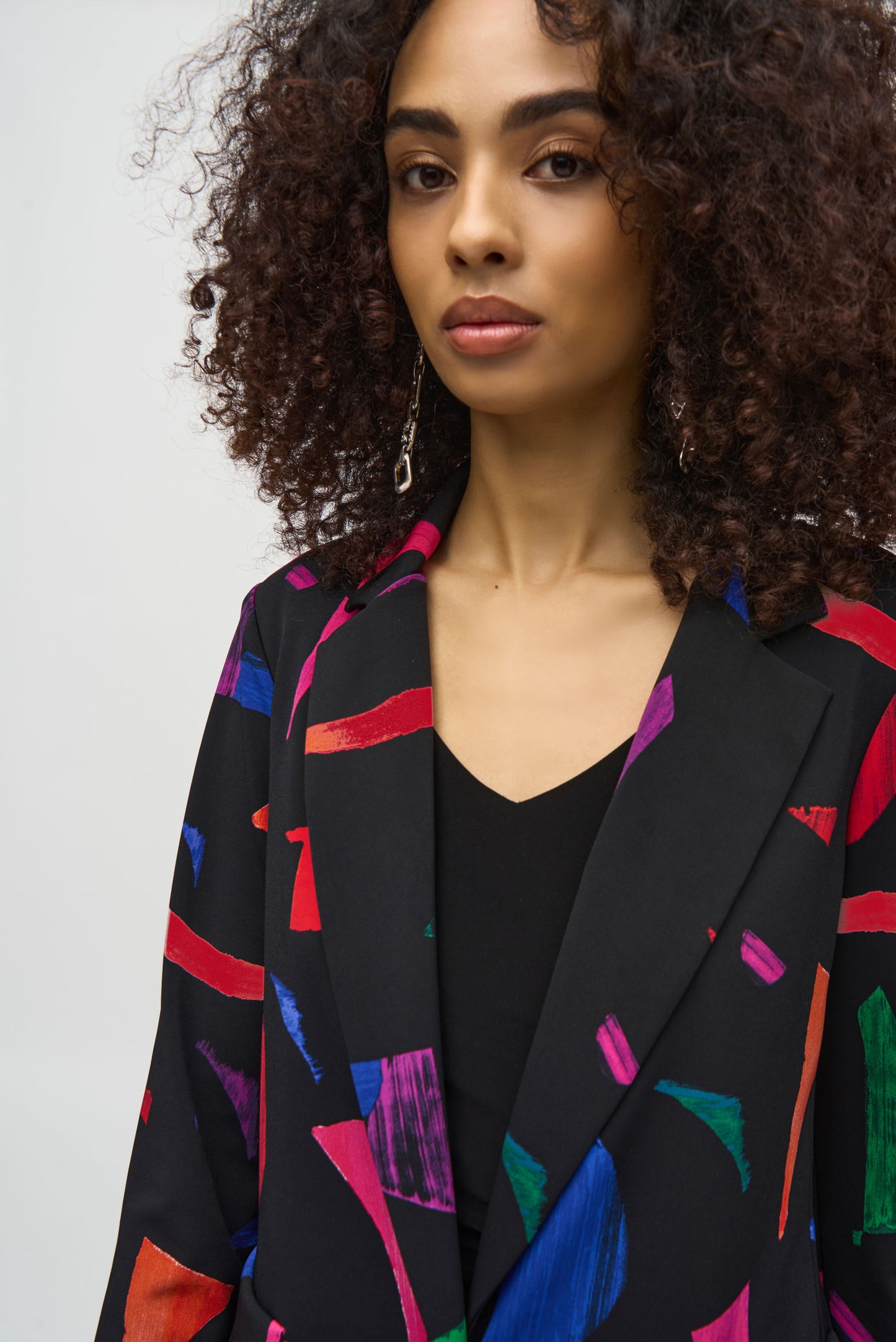 Joseph Ribkoff Abstract Silky Knit Blazer Black/Multi 244231-178