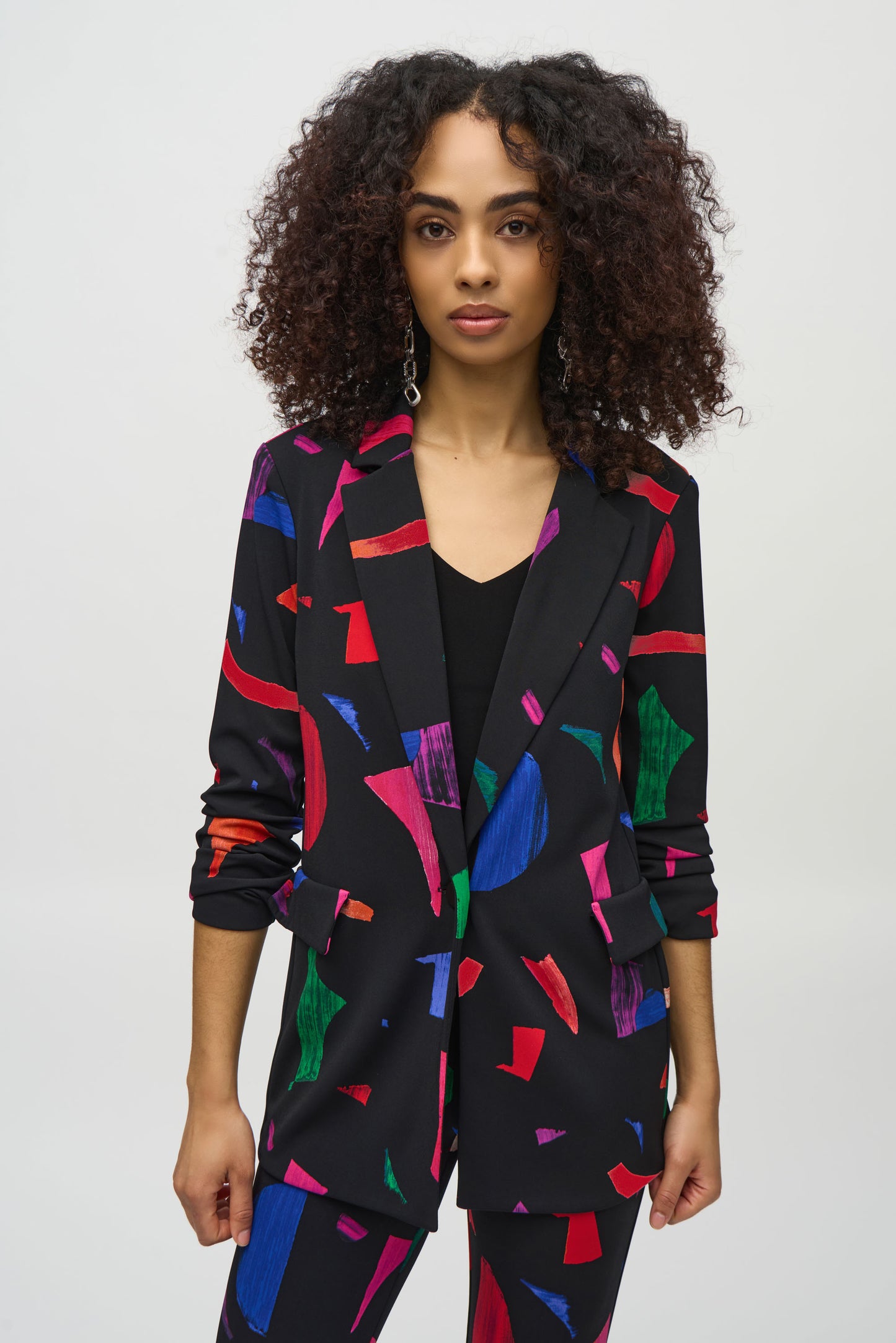 Joseph Ribkoff Abstract Silky Knit Blazer Black/Multi 244231-178