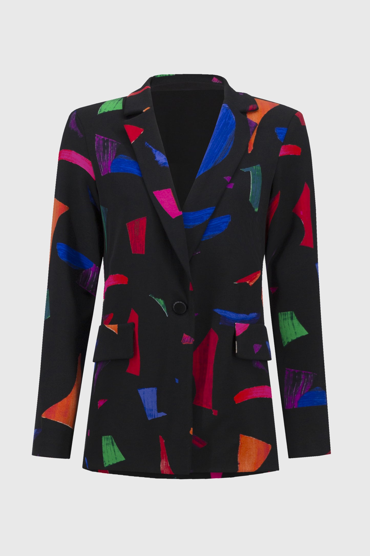 Joseph Ribkoff Abstract Silky Knit Blazer Black/Multi 244231-178