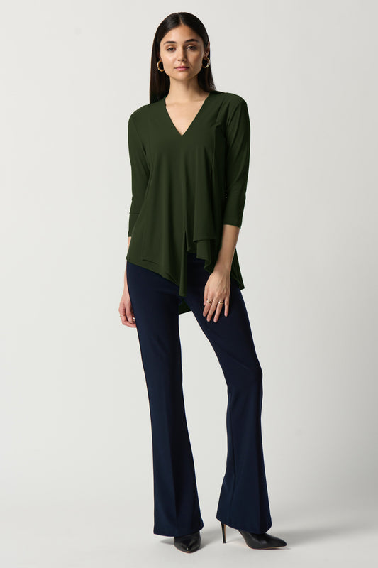 Joseph Ribkoff Front Panel Drape Top Iguana 161066-4276
