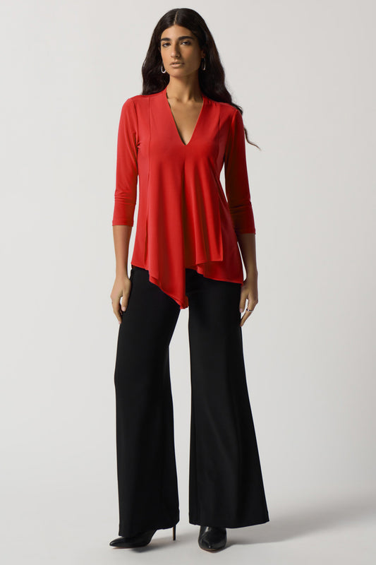 Joseph Ribkoff Asymmetric Tunic Lipstick 161066-3229