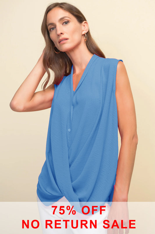 Joseph Ribkoff Drape Hemline Sleeveless Blouse Aegean Sea 211262