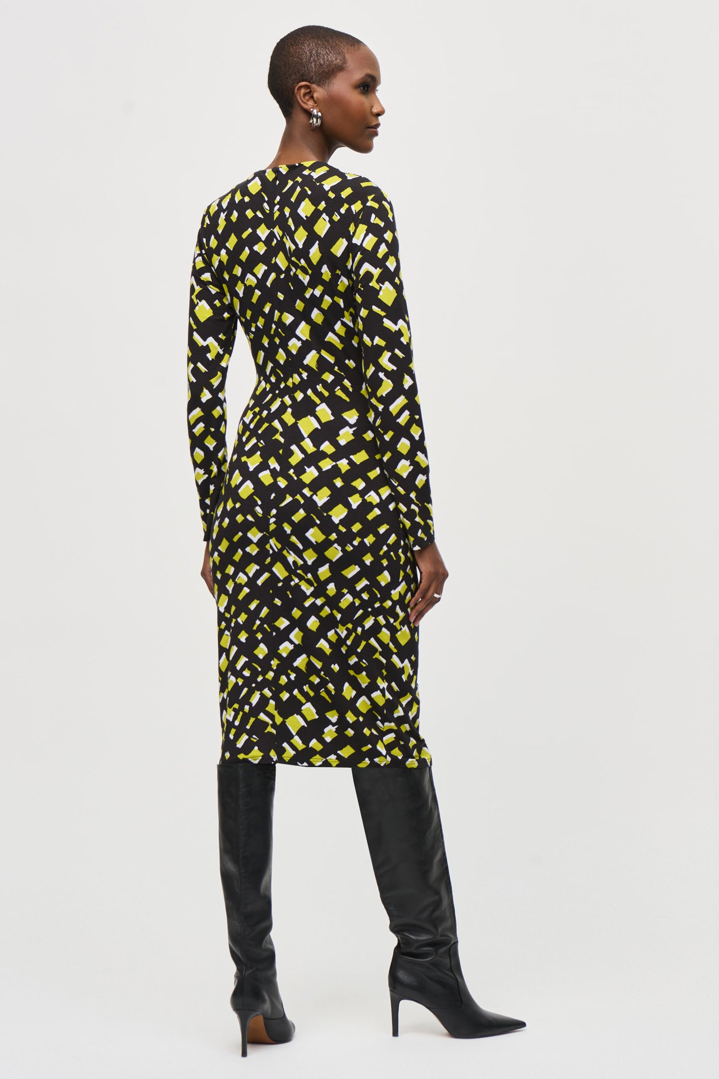 Joseph Ribkoff Rayon Jersey Abstract Print Sheath Dress Black/Multi 243061-178