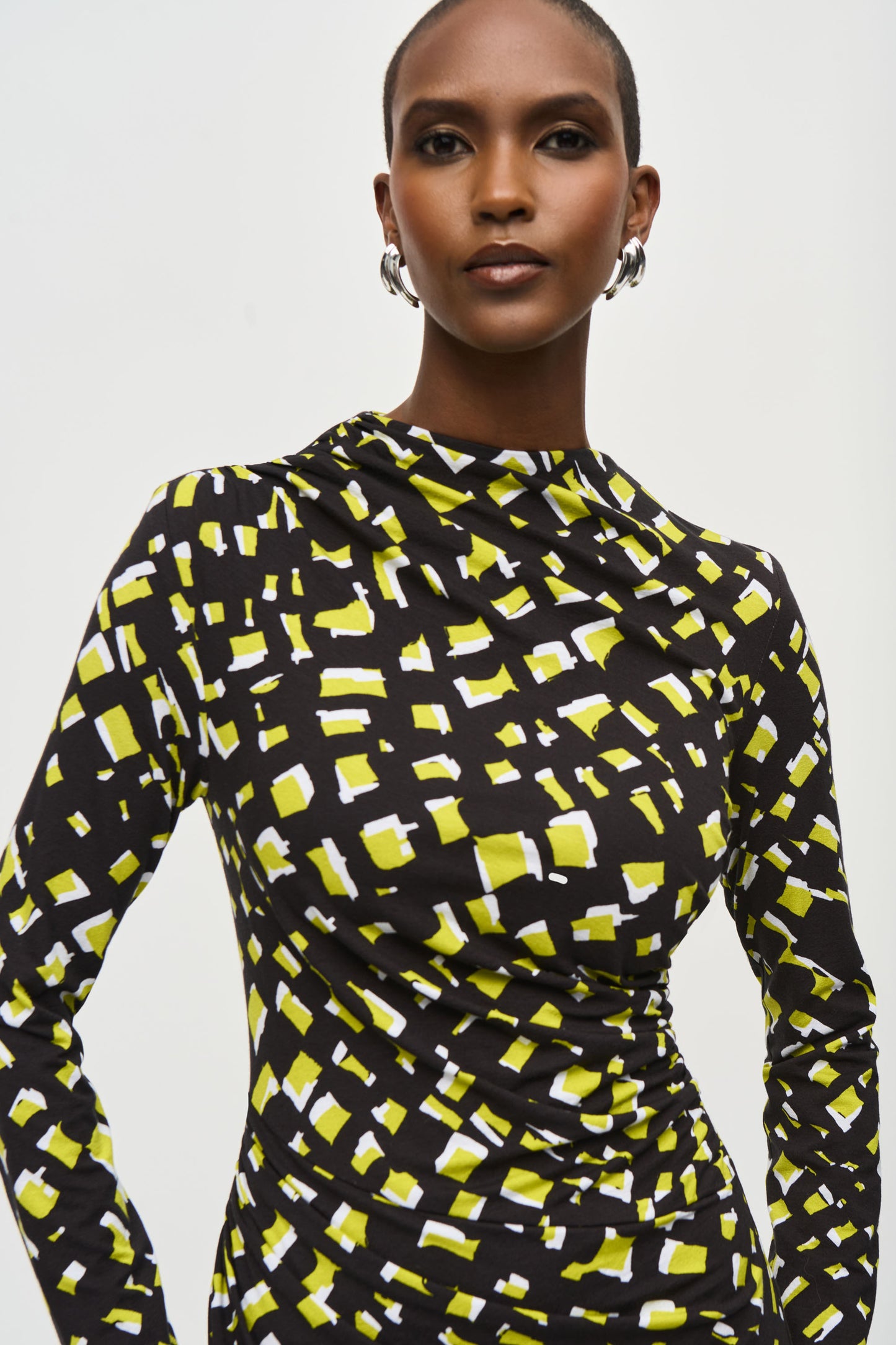 Joseph Ribkoff Rayon Jersey Abstract Print Sheath Dress Black/Multi 243061-178