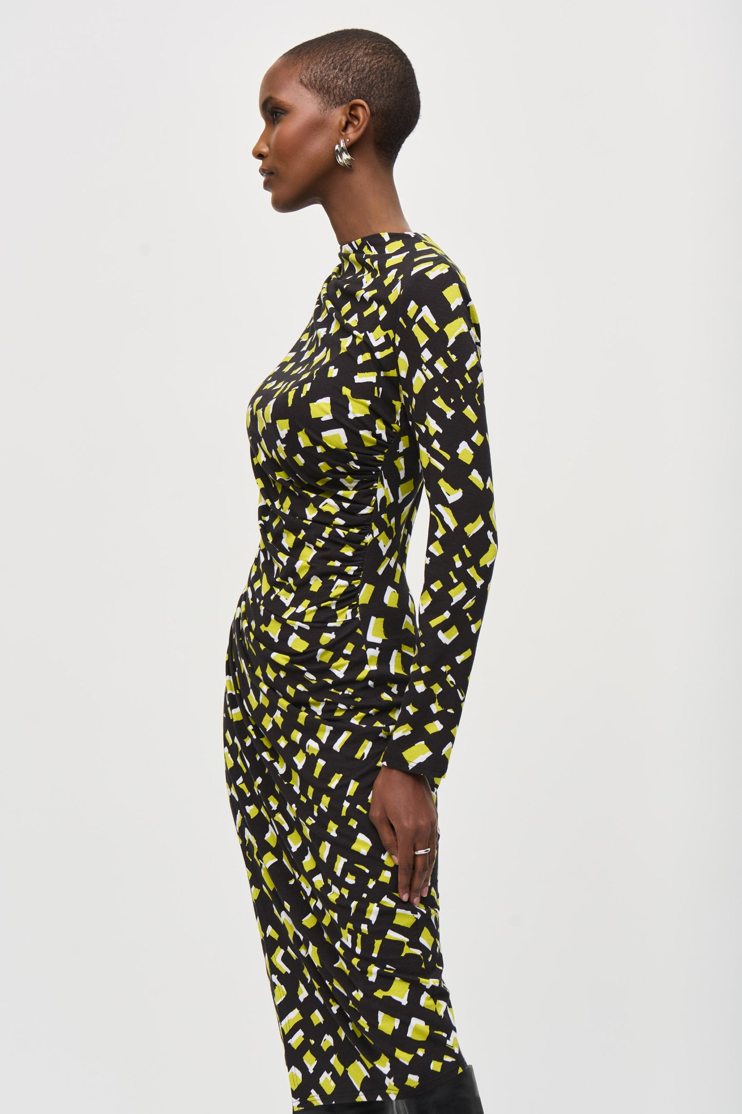 Joseph Ribkoff Rayon Jersey Abstract Print Sheath Dress Black/Multi 243061-178