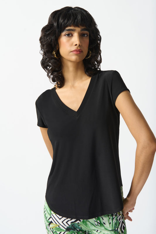Joseph Ribkoff Silky Knit Boxy Top Black 242217-11