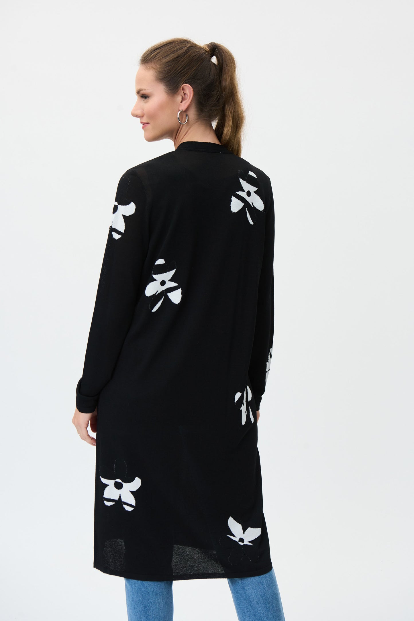 Joseph Ribkoff Longline Cover Up and Cami Set Black/Vanilla 231942-1