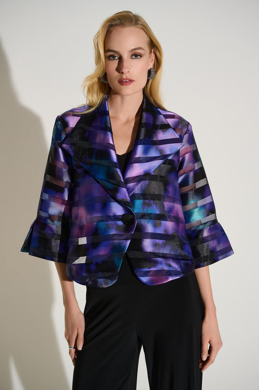 Joseph Ribkoff Novelty Abstract Print Swing Jacket Black/Multi 253745-178