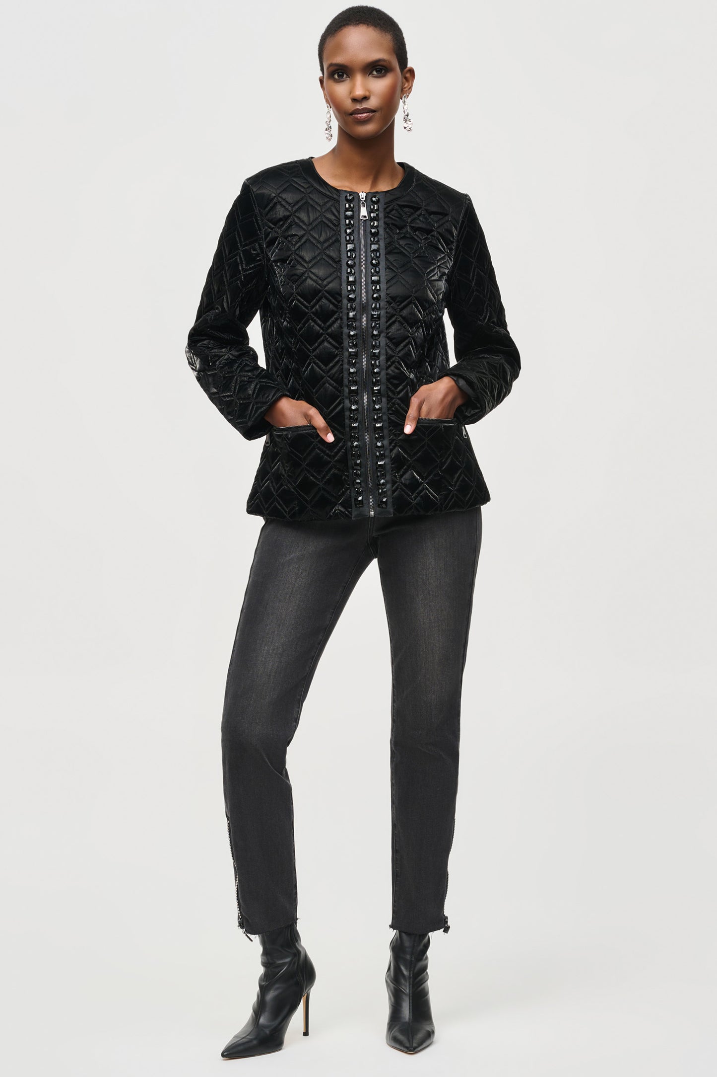 Joseph Ribkoff Quilted Puffer Jacket Black 243920