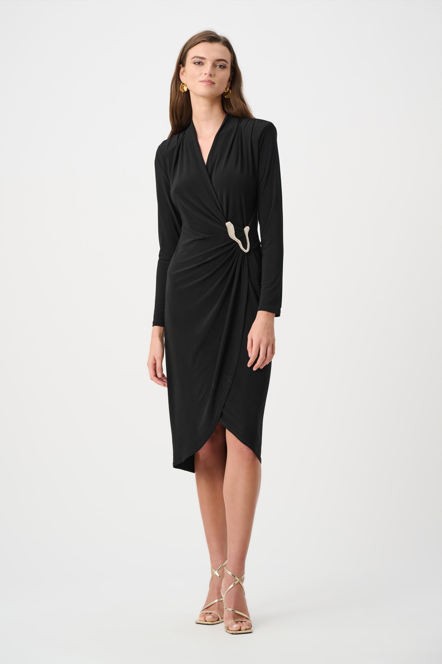 Joseph Ribkoff Signature | Silky Knit Sheath Wrap Dress Black 263709-11