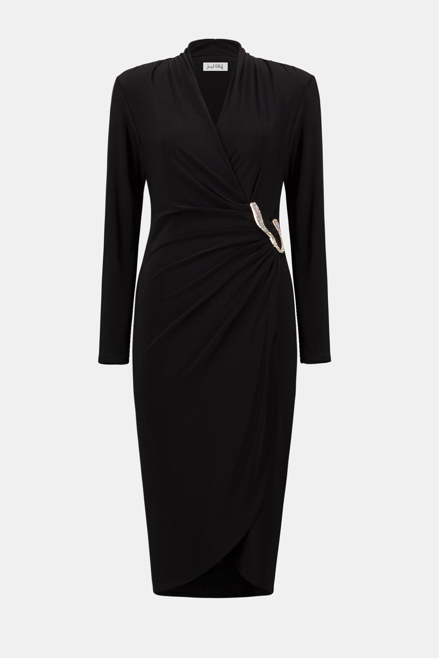 Joseph Ribkoff Signature | Silky Knit Sheath Wrap Dress Black 263709-11