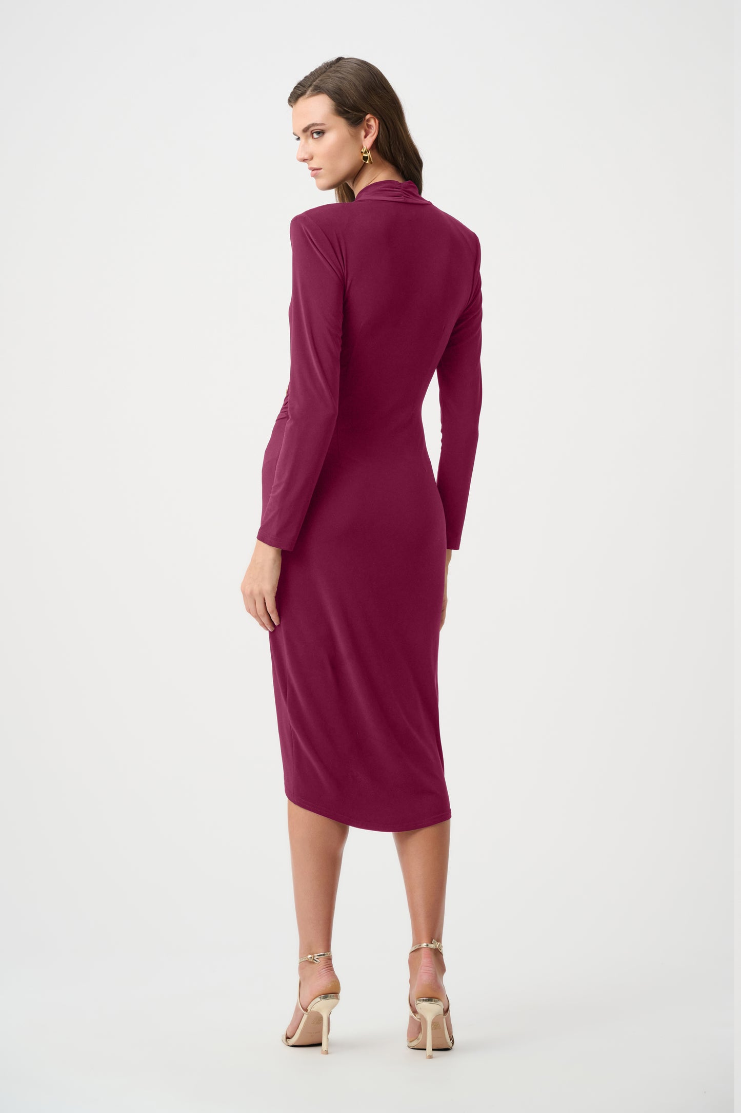 Joseph Ribkoff Signature | Silky Knit Sheath Wrap Dress Berry Burst 263709-4542