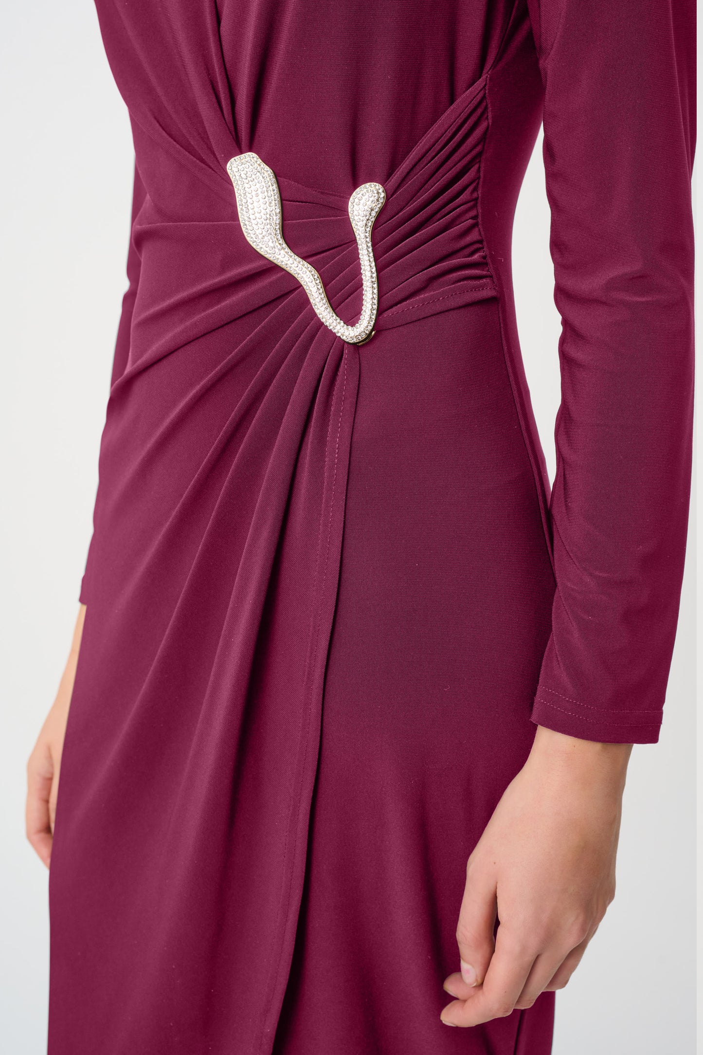 Joseph Ribkoff Signature | Silky Knit Sheath Wrap Dress Berry Burst 263709-4542