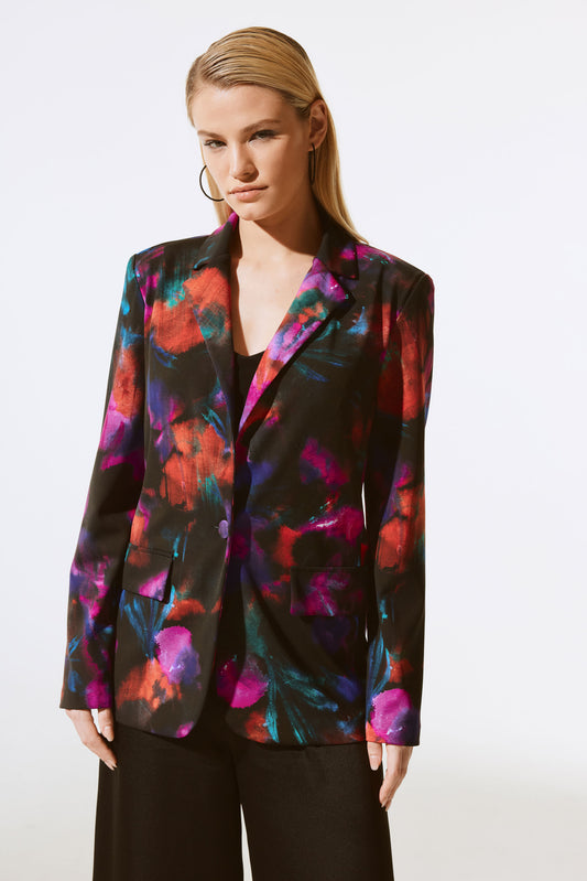 Joseph Ribkoff Silky Knit Floral Blazer Black Multi 243723-178