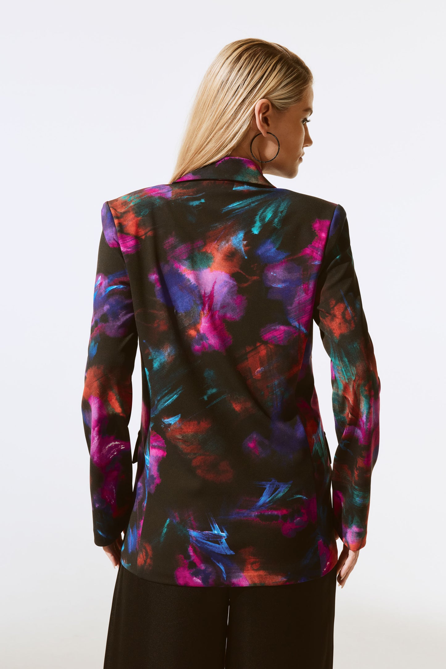Joseph Ribkoff Silky Knit Floral Blazer Black Multi 243723-178