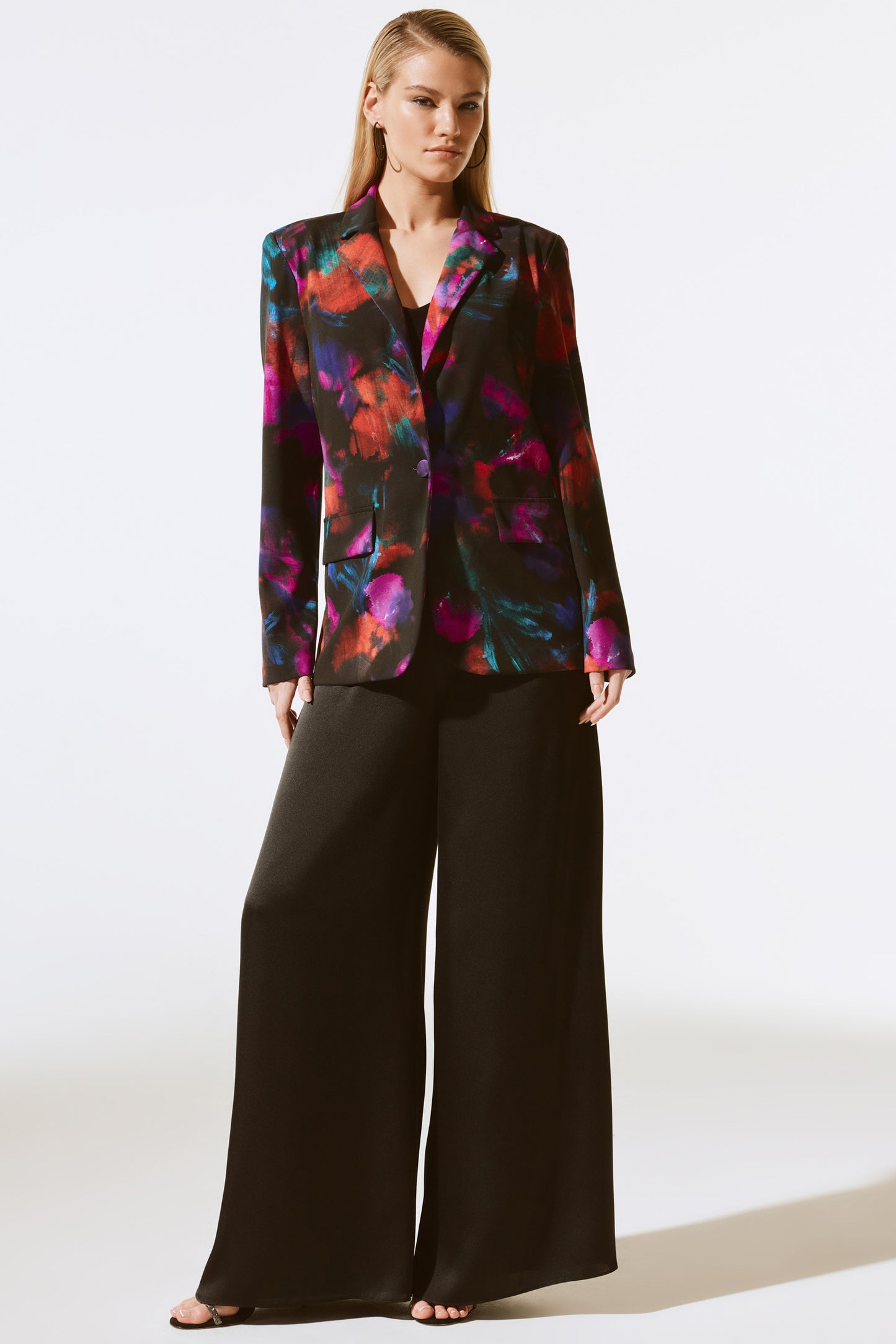 Joseph Ribkoff Silky Knit Floral Blazer Black Multi 243723-178