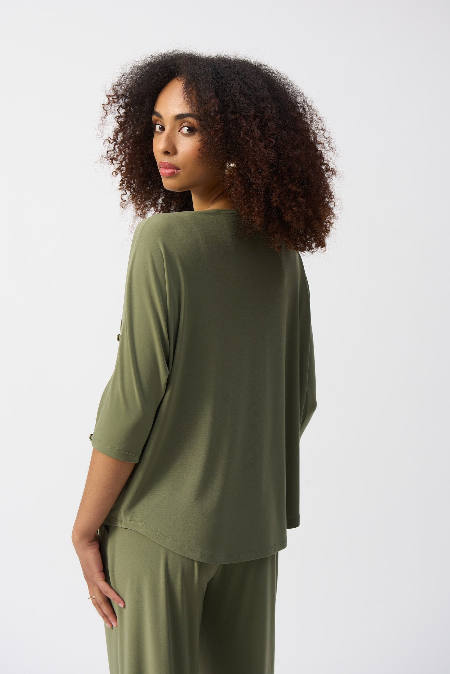 Joseph Ribkoff Silky Knit Top Cactus Green 251063-4371