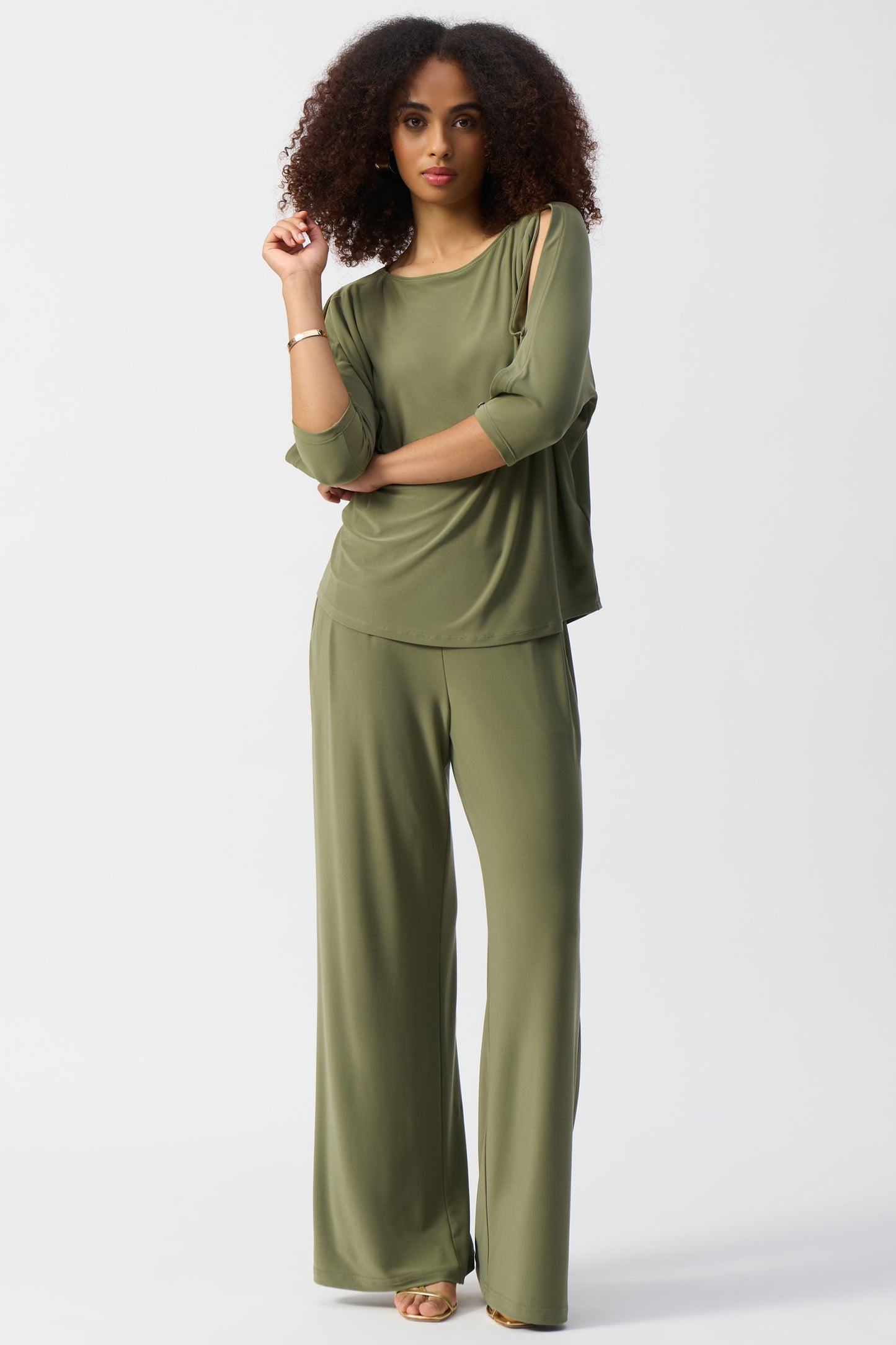 Joseph Ribkoff Silky Knit Top Cactus Green 251063-4371
