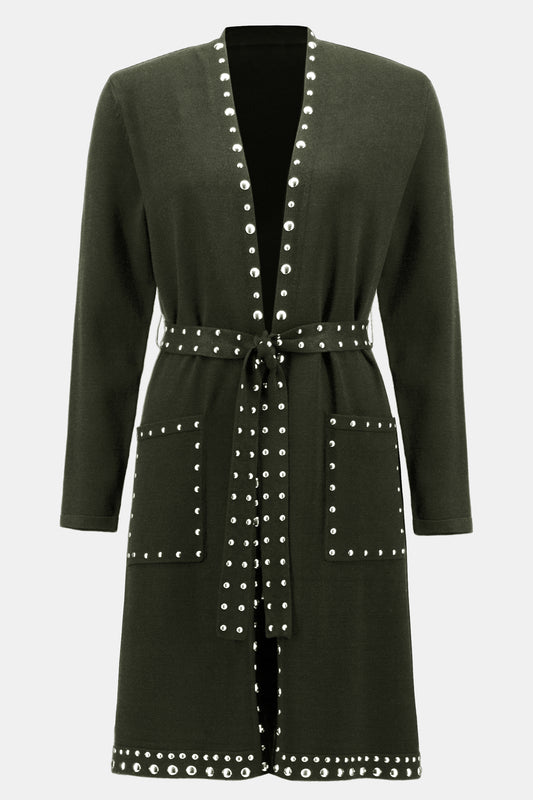 Joseph Ribkoff Sweater Knit Coat With V-Shape Neckline Iguana 234919-4276