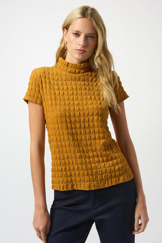 Joseph Ribkoff Textured Knit Fitted Top Medallion 253256-4430