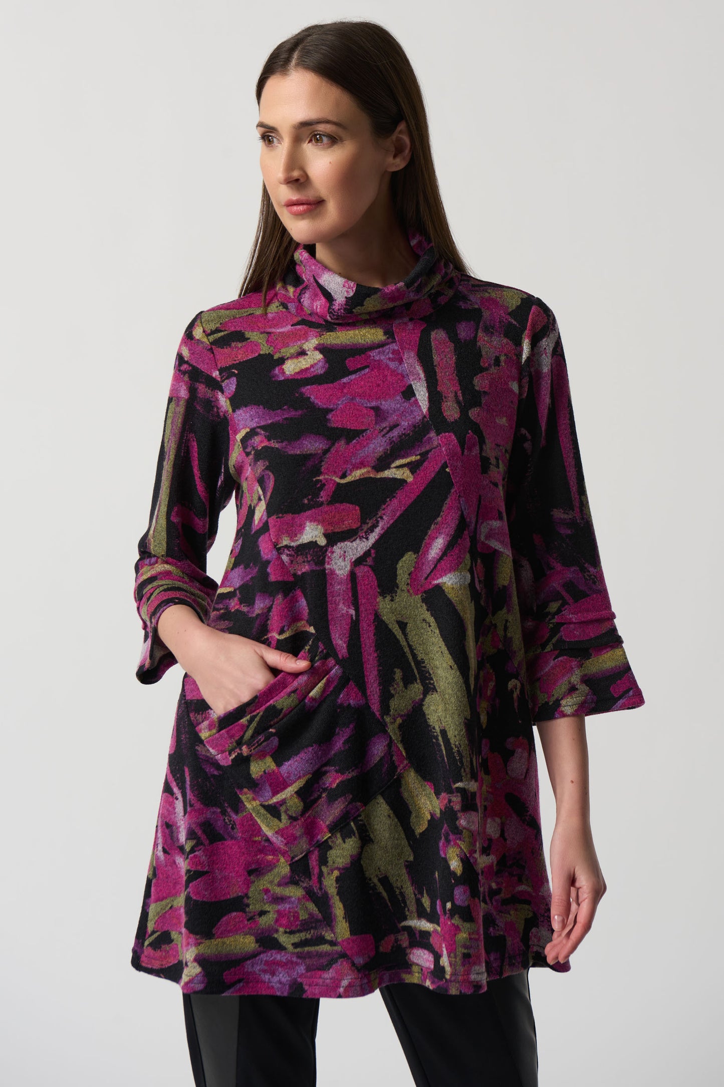 Joseph Ribkoff Abstract Print Tunic Top Multi/Black 233056-178
