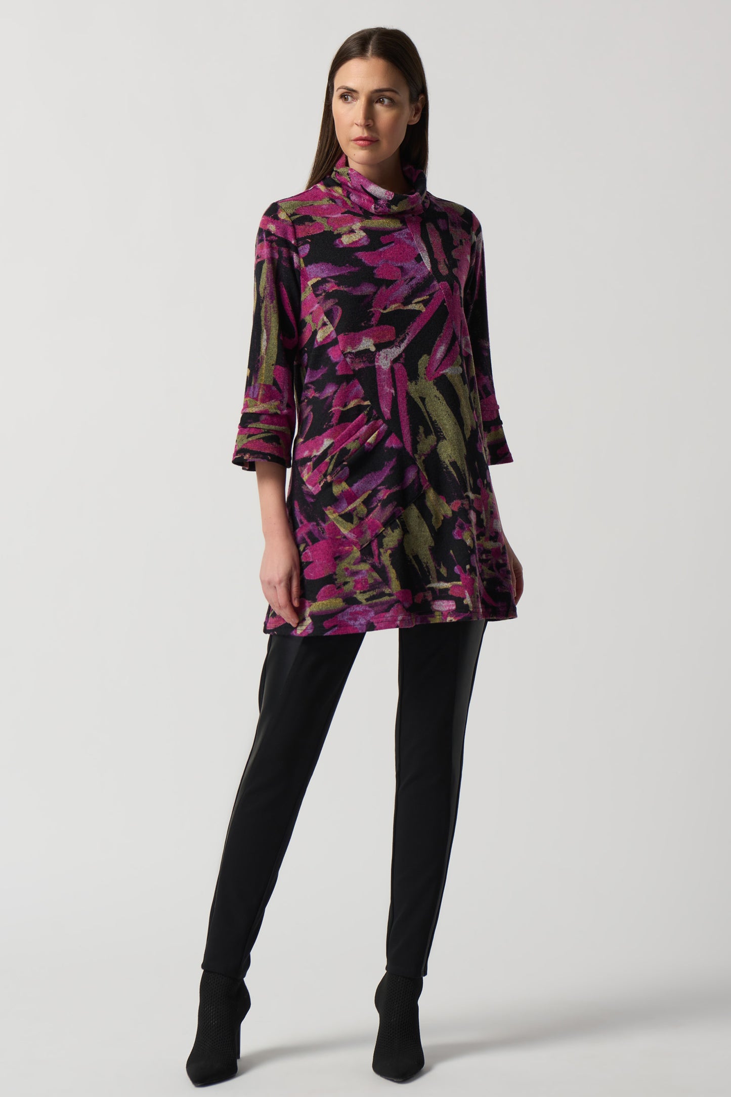 Joseph Ribkoff Abstract Print Tunic Top Multi/Black 233056-178