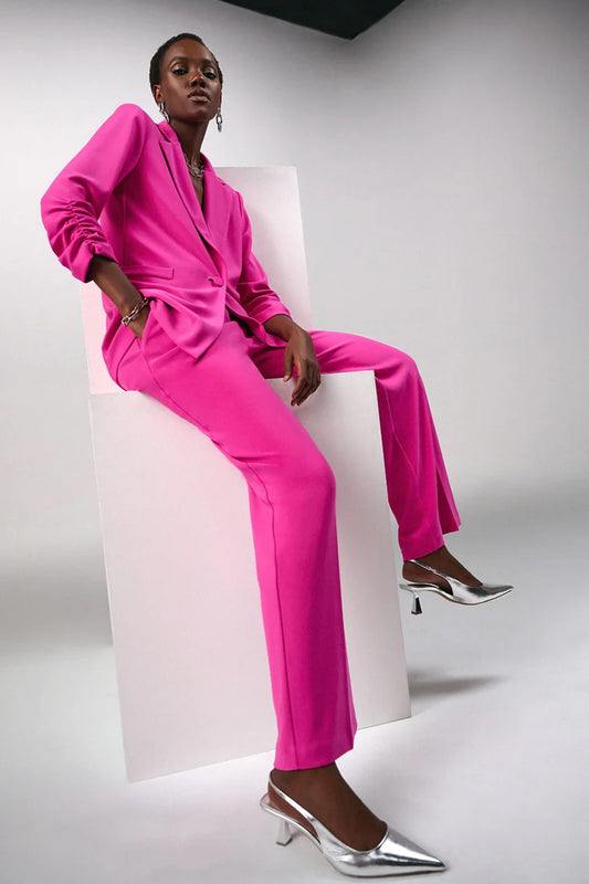 Joseph Ribkoff Silky Knit Blazer with Shirred Sleeves Ultra Pink 241031-4202