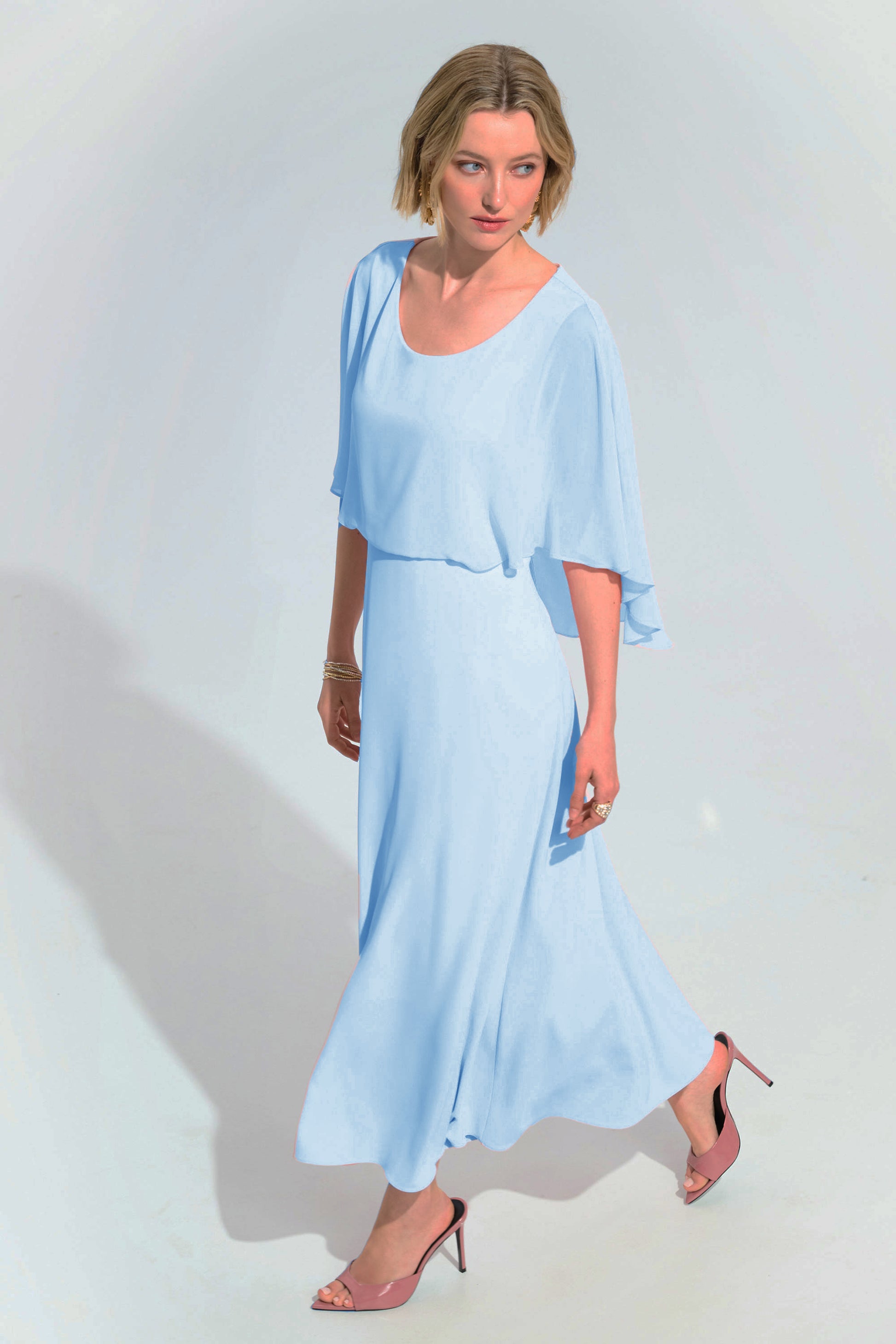 joseph ribkoff chiffon overlay dress Joseph Ribkoff Sand Chiffon Overlay Dress Style 223730